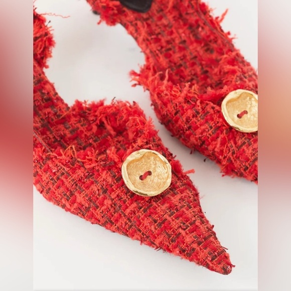 NWOT Balenciaga Tweed Knife Kitten Heel D'orsay Pumps Tweed with Dust Bag - Picture 6 of 14